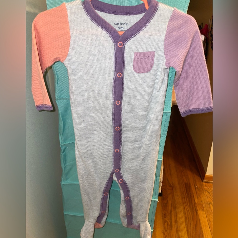 Carter’s Color Block Waffle footed pajamas